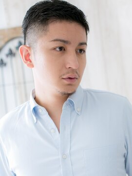 モッズヘア メン 南越谷南口店(mod's hair men) 20代30代アップバングブラックフェードカットY南越谷