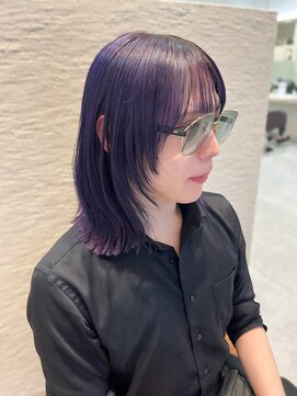 シュク 高円寺(SYUK) パープル/バイオレット/顔周りレイヤー/ブリーチ【SYUK】kanna