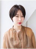 前髪長め大人小顔ショート30代40代50代　藤沢