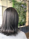 【W_SALON 河原町】ダークグレー/外ハネボブ