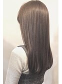 ブリーチなしグレージュカラー/ストレートロング【レセ南柏店】