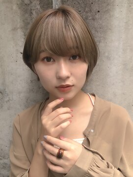 ロンドプランタン 恵比寿(Lond Printemps) ハイトーンヌーディカラーマッシュショート大人ボブ【中居】