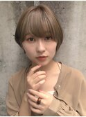 ハイトーンヌーディカラーマッシュショート大人ボブ【中居】