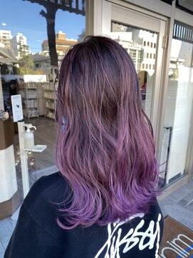 ミニム ヘアー(minim hair) 【minim×日比】グラデーションカラー　ピンクラベンダー