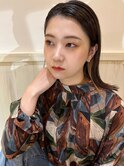 艶感×ウエット×スリーク外はねミディアム