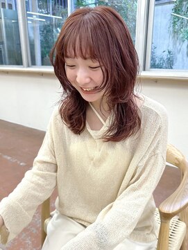 パークレーン アイス イヴェン(park lane ICI yeven) ブリーチなしカラー オレンジ レイヤーカット/momoka