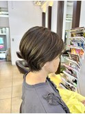 前下がりひし形ショートボブ#くすみベージュ#大人かわいい
