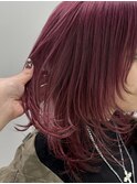 デザインカラーシャドウルーツカラー裾カラーレイヤーカット