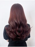 ピンクヘアー秋色透明感カラーウルフレイヤーロング_ba523711