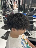 メンズパーマツイスパ波巻きスパイラルマッシュセンターパート