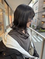 マルフェ 天王寺(marfe) 暗髪 シアーブラック 透明感カラー 外はね