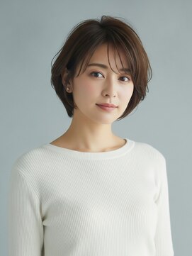 ひし形シルエットのショートボブ