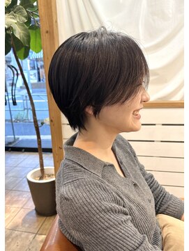 ミモザワークス(Mimosa Works) レディースショートにナチュラル縮毛矯正をして、骨格補正