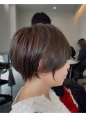 別府ショートボブ顔周りレイヤーカット髪質改善カラー