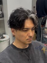 フィフス 渋谷(fifth) シャドウパーマ波巻きパーママッシュ×センターパート2Way