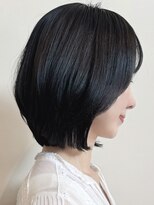 トップヘアー ガーデンヴィラ 安城(Garden Villa)&nbsp;安城大人ボブ丸みショートボブブルーブラック艶髪黒髪40代50代