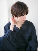 丸みショート 毛先パーマ