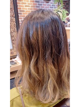 エルバイシオン(aile by sion) バレイヤージュ×ハイトーンカラー