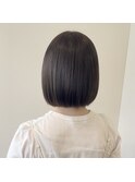 20代30代切りっぱなしボブオリーブブラウン