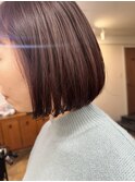レッドブラウン・オレンジブラウン・イルミナカラー・ボブ