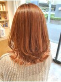 オレンジブラウン×レイヤーカット＿TREAT妙典