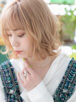 カバーヘア ブリス 戸田公園西口店(COVER HAIR bliss) ■ハイトーンカラーゆるふわ金髪ボブ301-2★戸田公園10代20代