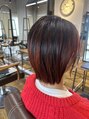 アグ ヘアー シャイン 富山市店(Agu hair shine)&nbsp;スリークなボブ、オレンジ系で、ウエット仕上げ。