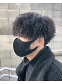 ウルフ/アッシュブラック/カルマパーマ/ベリーショート/ウルフ