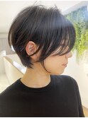 ●前下がりショートボブハンサムショートカットカラーパーマケア