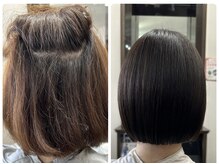 美容室 夢先案内の雰囲気（自社開発の髪質改善ドクタートリートメントのbefore afterです。）