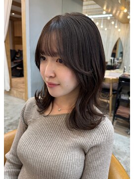 ロンドアジュール 横浜(Lond azur) 髪質改善縮毛矯正レイヤーカット顔周り前髪韓国ミニウルフ/横浜