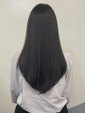 サロン ハナノ(Salon Hanano) ロングレイヤーチェリーブラウンミニウルフ前髪あり前髪なし