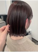 熊本 切りっぱなしボブ 外はねアレンジ ピンクブラウン Arisa'