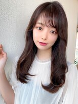 アフロート エル 大阪(AFLOAT L)&nbsp;暗髪も出せるこなれ感！フェイスレイヤー×ナチュラルセミロング