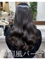 アミー 池袋(Ammy)&nbsp;コテ巻き風パーマ /韓国風パーマ/暗髪カラー/レイヤーカット