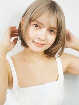 ネイビー 博多(NAVY)&nbsp;博多/髪質改善/ハイトーンカラー×切りっぱなしボブ