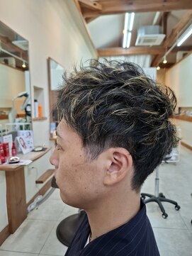 アクアゾーン メンズマッシュショート メッシュカラー