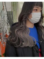 モモ(momo) 人気インナーカラー/イヤリングカラーホワイトベージュ/シルバー