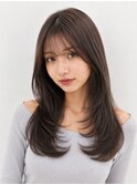 美髪レイヤー韓国風髪質改善カラーロングヘア小顔◎秋カラー