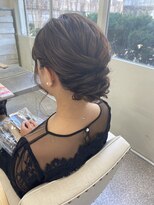 アップスタイル、編み込みアップ、結婚式参列ヘアセット