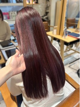 ラボヌールヘアーリアン 川越店(La Bonheur hair Lien) サラ艶ロング/オールハイライト/ピンクカラー