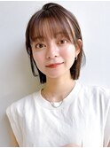 Say.切りっぱなしボブおくれ毛耳掛けボブ20代30代40代ミディアム