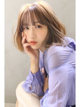 マルフェ 天王寺(marfe) 【marfe】透明感カラー＿ミディアムヘア＿インナーカラー