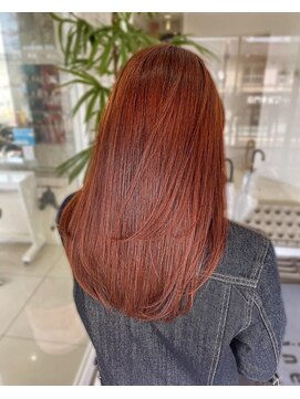 ハピネス 西大寺店(Happiness) アプリコットオレンジ ブリーチなし 暖色カラー