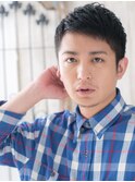 七三分けビジカジ黒髪フェードスタイルj与野