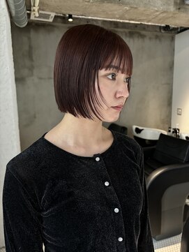 ダンボ(DUMBO) 【yosuke】顔まわりカット/ボブ/レイヤーボブ/ワインレッド