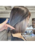 顎下ボブ/インナーカラー/ベージュカラー