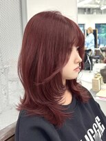 ハピネス 梅田茶屋町店(HAPPINESS) ブリーチなしダブルカラーチェリーレッド