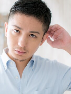 メンズヘア ビーセカンド 草加店(MENS HAIR B-2) 清潔感アップバングリクルート黒髪フェードスタイルY草加