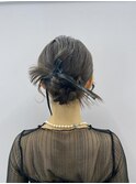 カチモリ／韓国風アップ／黒リボン／タイトスタイル/ヘアセット